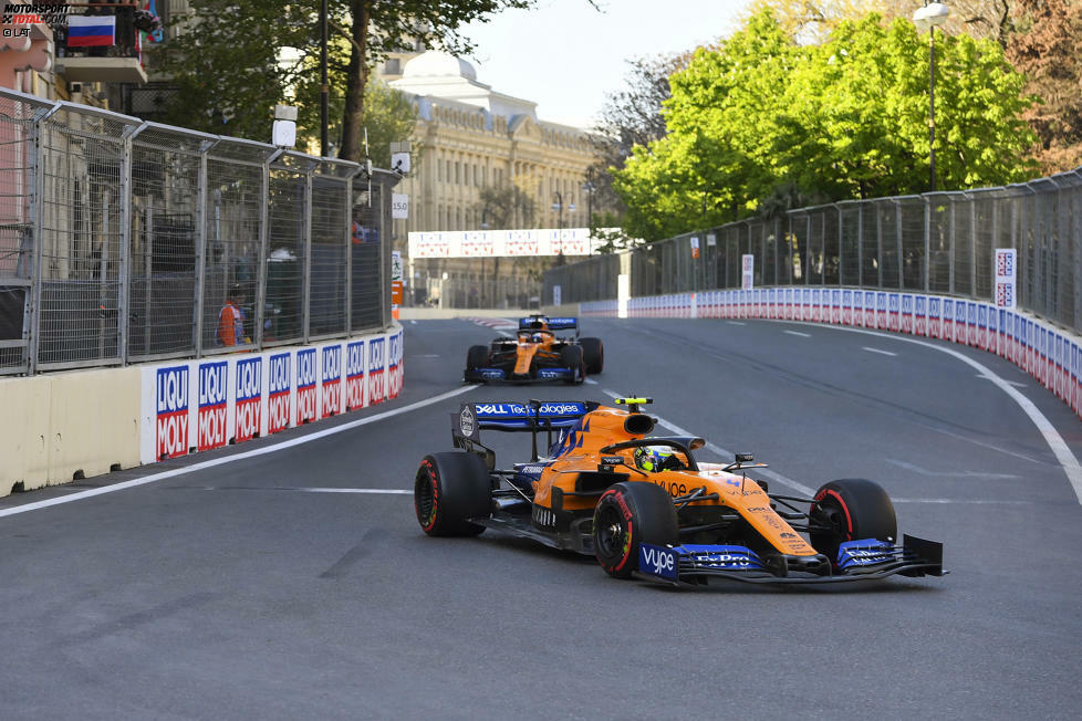 Lando Norris (2): Im Qualifying schneller als Sainz, und auch im Rennen wäre er vor dem Spanier gelandet, wenn das Team sich bei seiner Strategie nicht verpokert hätte. Kleines Trostpflaster: Von uns gibt's dafür eine bessere Note als für den erfahreneren Teamkollegen.