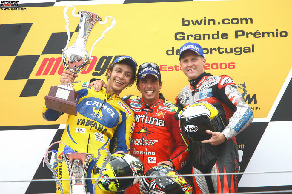 Toni Elias (Estoril 2006): Mit neun Siegen in der 125- und 250er-Klasse steigt der Spanier 2005 in die MotoGP auf. 2006 gewinnt er auf der Kunden-Honda in Portugal das engste MotoGP-Rennen aller Zeiten. Nur 0,002 Sekunden fehlen Valentino Rossi auf Platz zwei, die ersten vier Piloten trennt weniger als eine Sekunde!