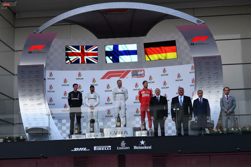 Erstmals seit 2008 kein deutscher Sieger - Seit 2009 gab es dank Sebastian Vettel und Nico Rosberg immer mindestens einen deutschen Grand-Prix-Sieger in den ersten vier Rennen einer Saison. Diese Serie ist nun nach zehn Jahren gerissen. Die ersten vier Siege 2019 haben Lewis Hamilton und Valtteri Bottas unter sich aufgeteilt.