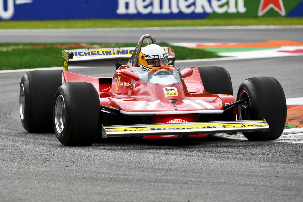 1979 krönt sich Jody Scheckter zum Ferrari-Weltmeister. 40 Jahre später hat er die Ehre, im 312T4 Ehrenrunden in Monza zu drehen - zum 90-Jahr-Jubiläum der Scuderia