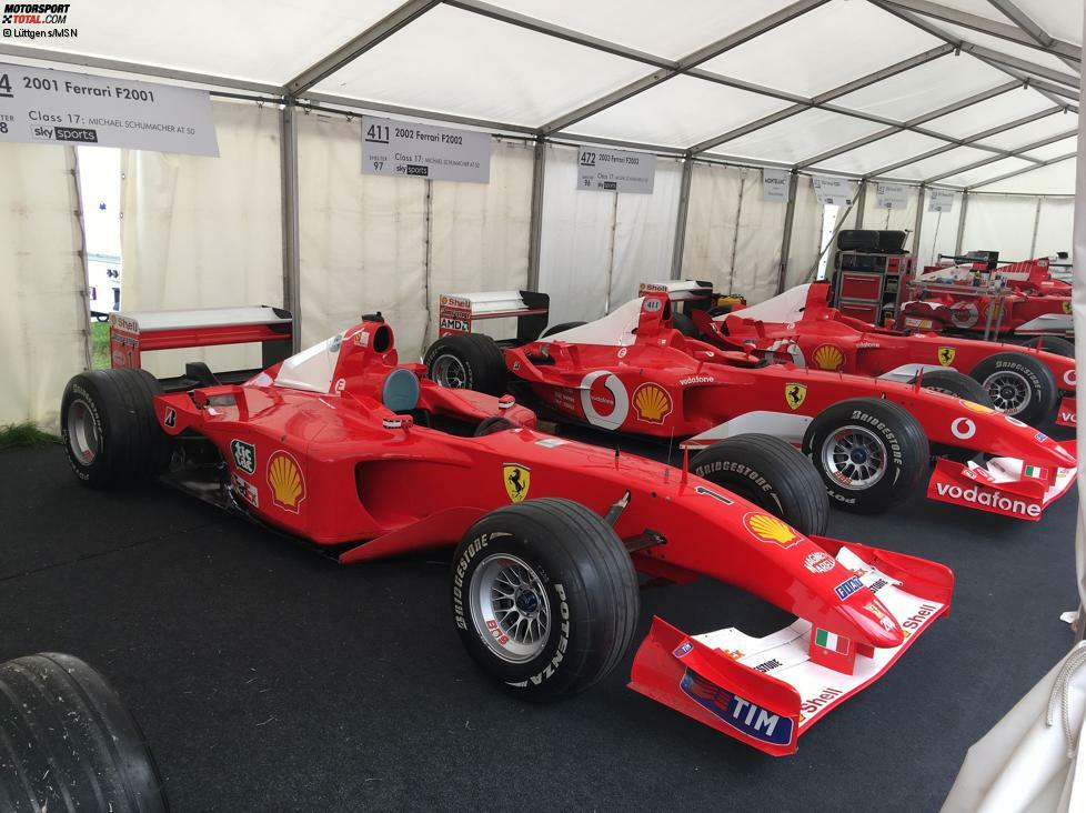 Darüber hinaus wurden viele Formel-1-Autos von Schumacher in Goodwood ausgestellt