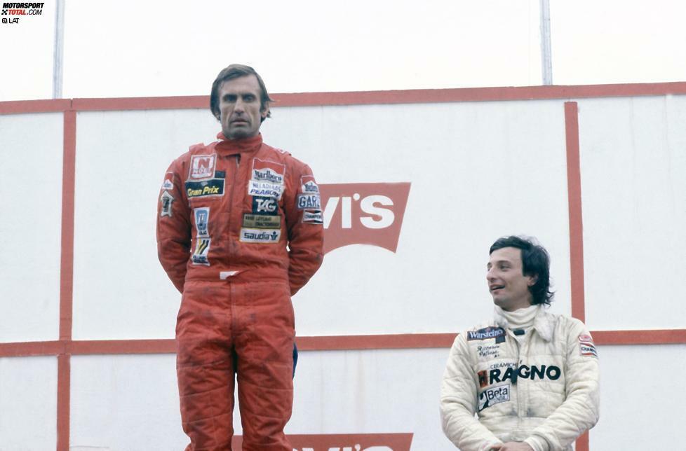 Brasilien 1981 - Sebastian Vettel ist nicht der erste Pilot, der sich einer Teamorder widersetzt. Schon mehr als 30 Jahre zuvor sorgt Carlos Reutemann bei Williams für Ärger, weil er sich beim zweiten Saisonrennen weigert, Alan Jones den Sieg zu überlassen. Der ist so sauer, dass er anschließend das Podium schwänzt.