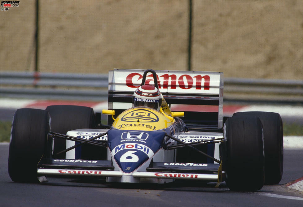 1986 debütiert der FW11 in der Formel 1. Die Teamkollegen Nelson Piquet (Bild) und Nigel Mansell liefern sich damit legendäre Schlachten.