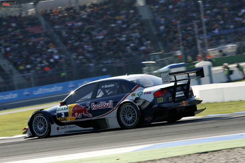 Im Jahr 2007 ist es wieder Ekström, der am Ende der Saison die DTM-Trophäe in die Luft strecken darf. Der Schwede holt seinen zweiten DTM-Titel und bringt Abt an die Spitze der Teamwertung. Am Ende geben drei Punkte in der Gesamtwertung den Ausschlag gegen Bruno Spengler.