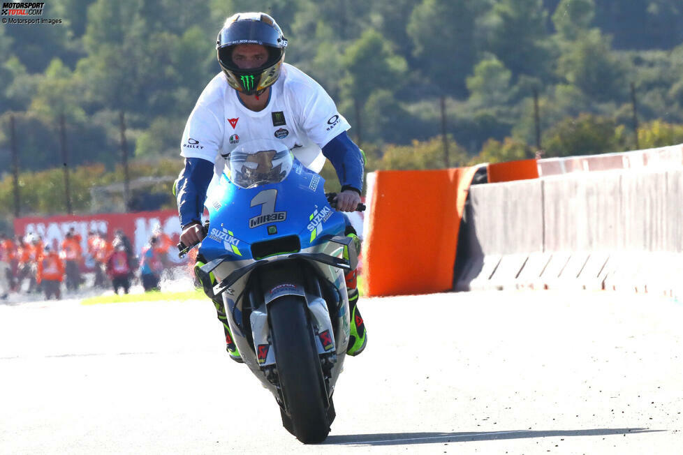 Beim zweiten Valencia-Rennen fährt Mir nach schlechtem Qualifying auf Nummer sicher. Mit Platz sieben erobert er den ersten WM-Titel für Suzuki seit Kenny Roberts jun. im Jahr 2000.