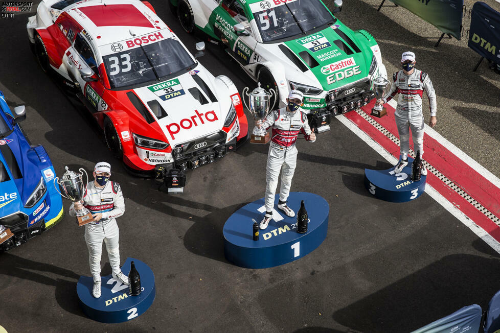 Audi schaffte die erfolgreiche Titelverteidigung in der DTM-Fahrerwertung zum vierten Mal - ebenfalls ein Rekord. Weitere neue DTM-Bestmarken für die Marke: zehn Siege in Folge, 20 Pole-Positions in Folge, elf schnellste Runden in Folge und 17 Pole-Positions in einer Saison.