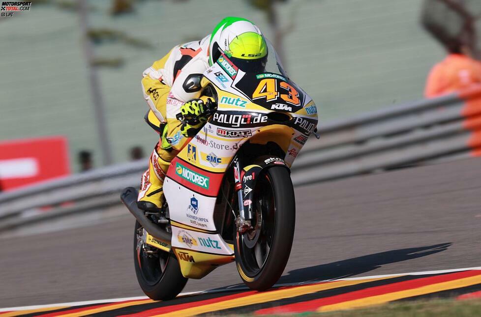 Luca Grünwald absolviert seine einzige volle Saison im Jahr 2014 als Moto3-Pilot im Kiefer-Racing-Team. Danach kommt es nur 2018 zu einem Wiedersehen, nämlich auf dem Sachsenring. Grünwald wird jedoch nur 20.
