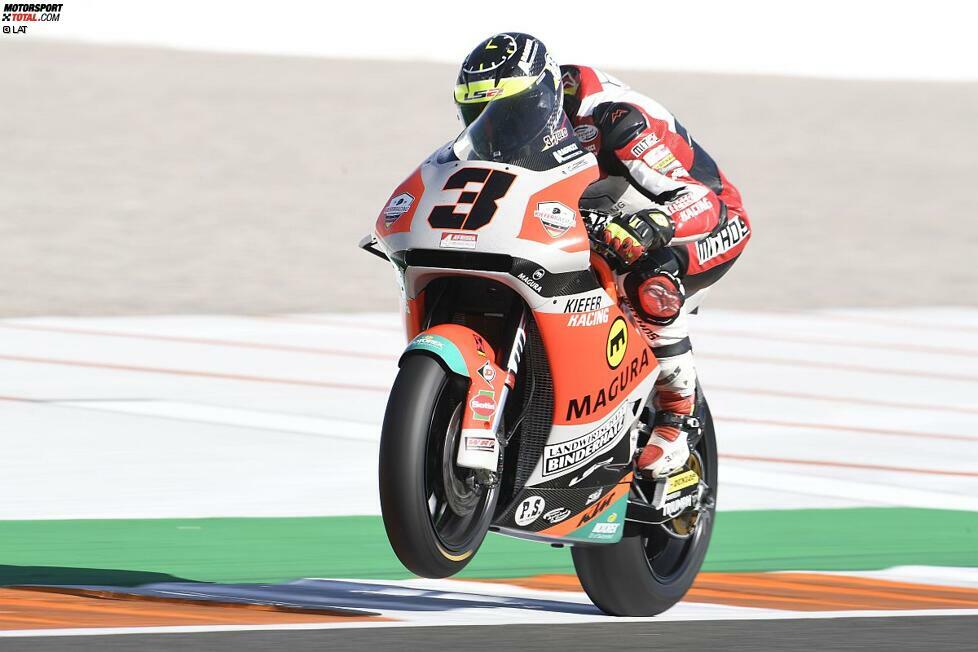 Auch Lukas Tulovic versucht sich 2019 als Moto2-Rookie. Seine beste Platzierung ist ein 13. Platz in Assen. Mit dem Aus für sein Team Kiefer-Racing muss er sich Ende der Saison aus der Motorrad-WM verabschieden.