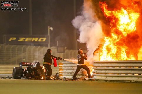 Feuerunfall von Grosjean in Bahrain: Die 15 spektakulärsten Fotos