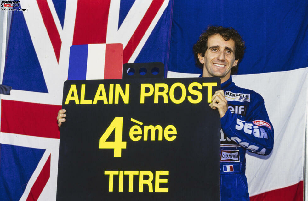 Die erfolgt 1993 am Steuer des überlegenen Williams, mit dem sich Prost souverän WM-Titel Nummer vier sichert. Nach 51 Grand-Prix-Siegen tritt der 