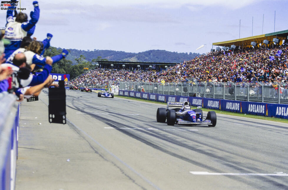 Top: Nigel Mansell. Nach dem Unfalltod von Ayrton Senna springt Mansell 1994 mehrfach ein bei Williams, auch beim Finale in Adelaide. Als Ersatzfahrer holt er dort seinen 31. und letzten Formel-1-Sieg. Ein weiteres Comeback 1995 bei McLaren scheitert. Er tritt nie offiziell zurück ...
