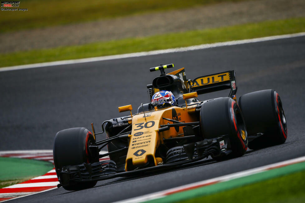 Letztes Formel-1-Rennen: Suzuka 2017. Ergebnis: P12. Renault setzte anschließend Palmer-Ersatzmann Carlos Sainz noch vor dem Saisonende erstmals ins Auto, Palmer verlor damit sein Cockpit.