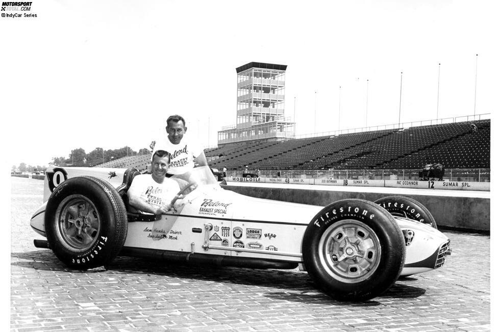 Indianapolis 1957: Weil das Indy 500 in den 1950er-Jahren zum Formel-1-Kalender zählt, taucht auch Sam Hanks in unserer Liste auf - mit 42 Jahren beim Indianapolis-Sieg.