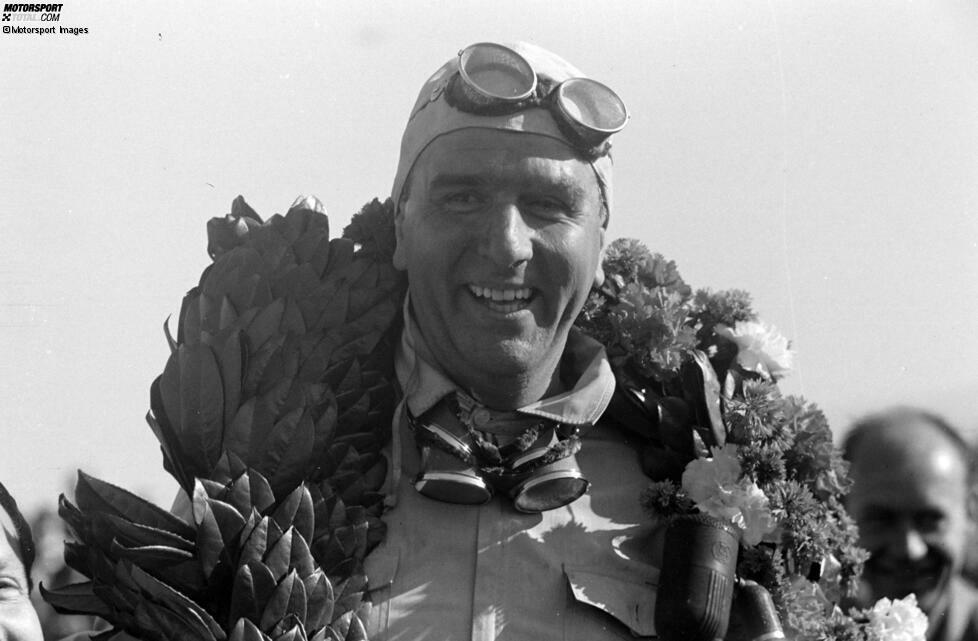 Nürburgring 1952: Giuseppe Farina ist einer der ersten Superstars der jungen Formel 1 - und mit 47 Jahren einer der ältesten Gewinner. Er erzielt insgesamt fünf Grand-Prix-Siege mit über 40 Jahren.