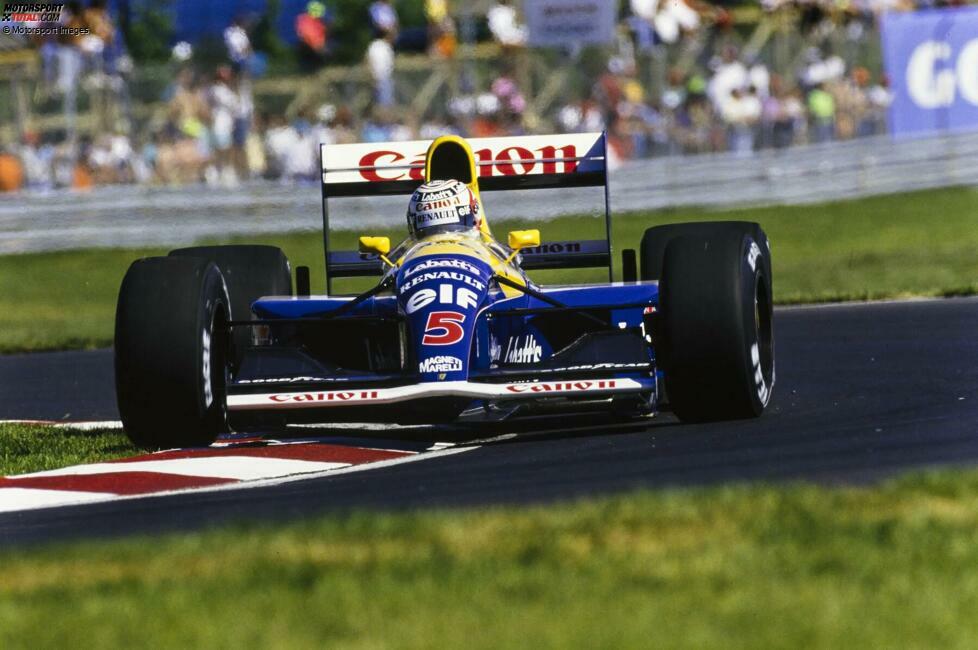 1991: Nigel Mansell führt souverän im Kanada-Grand-Prix, winkt in der letzten Rennrunde siegessicher ins Publikum - und würgt seinen Williams in der Haarnadel-Kurve von Montreal ab. Der Sieg geht an Nelson Piquet, Mansell wird noch auf P6 gewertet.