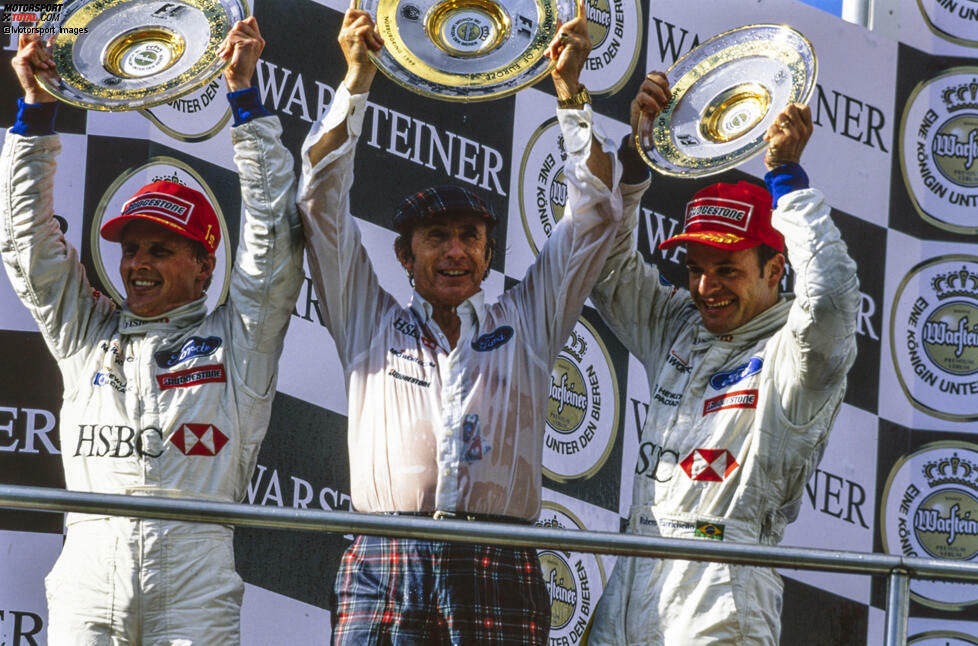 1999 gewinnt Herbert den turbulenten Europa-Grand-Prix am Nürburgring. Es ist der erste und einzige Sieg für den Rennstall von Ex-Champion Jackie Stewart - und Herberts letzter Formel-1-Erfolg.