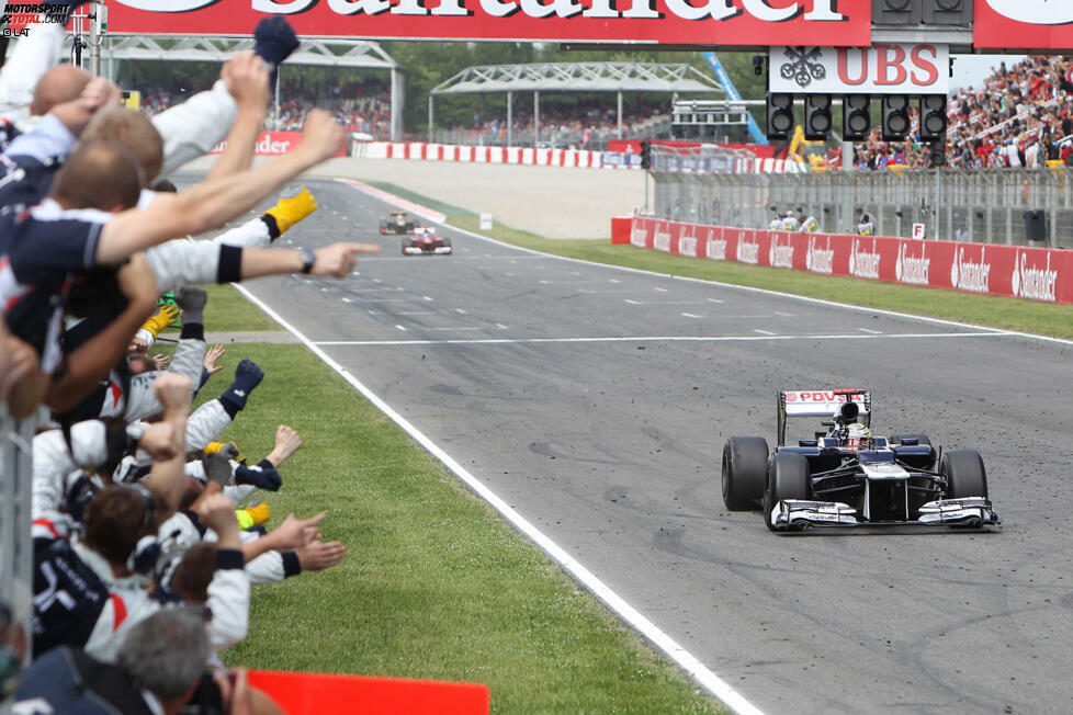 9. Williams - Letzter Sieg: Großer Preis von Spanien 2012 mit Pastor Maldonado