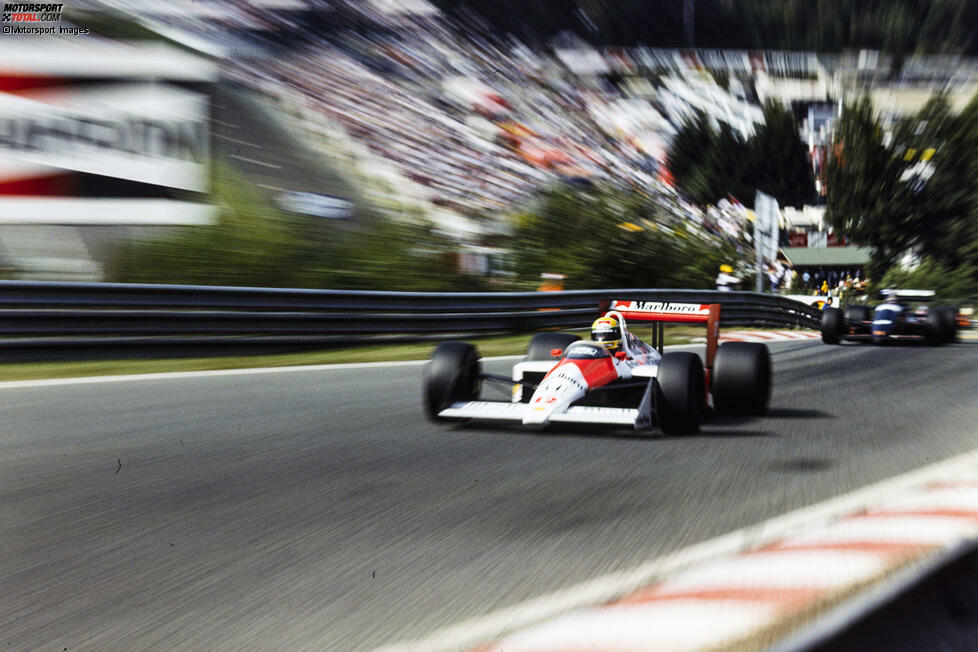 Auch Spa bringt viel Erfolg für McLaren: Senna siegt mit einem Vorsprung von einer halben Minute auf Stallgefährte Prost. March-Fahrer Ivan Capelli liegt als Dritter am Ende über 1:15 Minuten zurück.