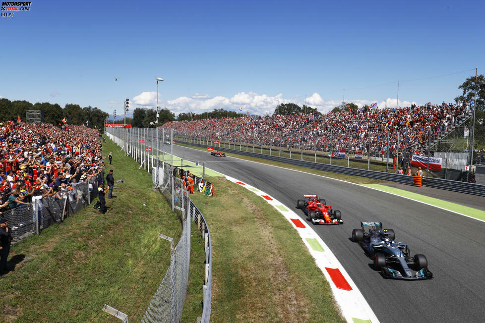 In Monza erreichen die Fahrer eine der höchsten Durchschnittsgeschwindigkeiten in einer Kurve - jeweils in der Curva Grande (Kurve 3) und der Parabolica (Kurve 11) nach den langsamen Schikanen.