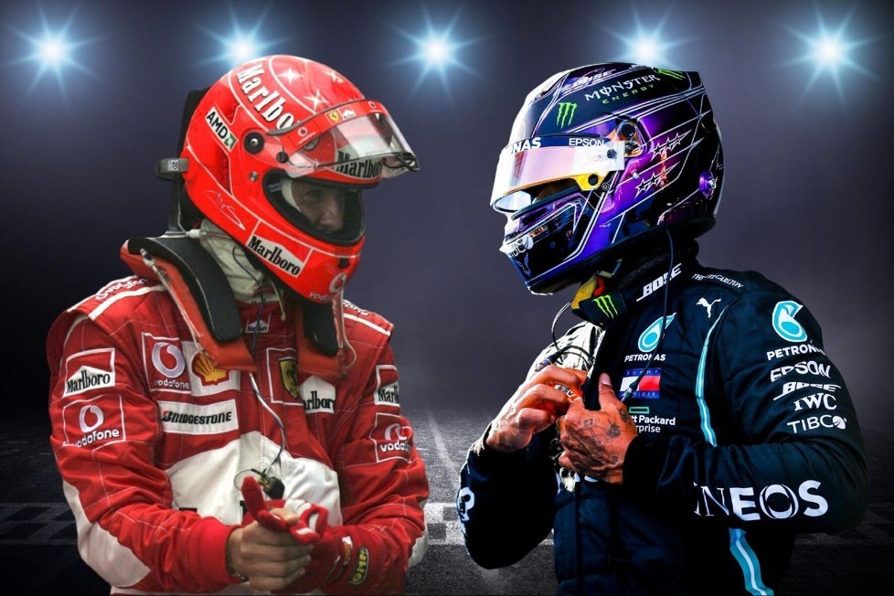 91 Formel-1-Siege haben sie beide, aber wie fällt der Vergleich zwischen Michael Schumacher und Lewis Hamilton in anderen Statistiken aus? Wir machen den Check!