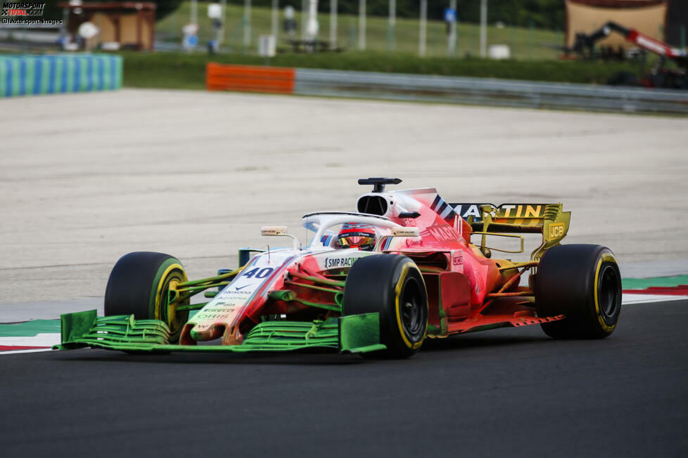 2018: Am Steuer eines Williams FW41 testet Robert Kubica einen Frontflügel für die Saison 2019, sorgt aber vor allem mit ...