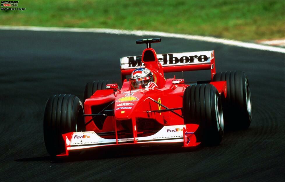 #3: Michael Schumacher (Ferrari): Nach vier vergeblichen Anläufen schafft der Deutsche im fünften Ferrari-Jahr den erhofften Titelgewinn. Drei Siege zu Saisonbeginn und vier weitere zum Schluss bringen ihn auf WM-Kurs. Drei Ausfälle in Folge im Sommer lassen nur kurz Zweifel an Schumachers WM-Chancen aufkommen.