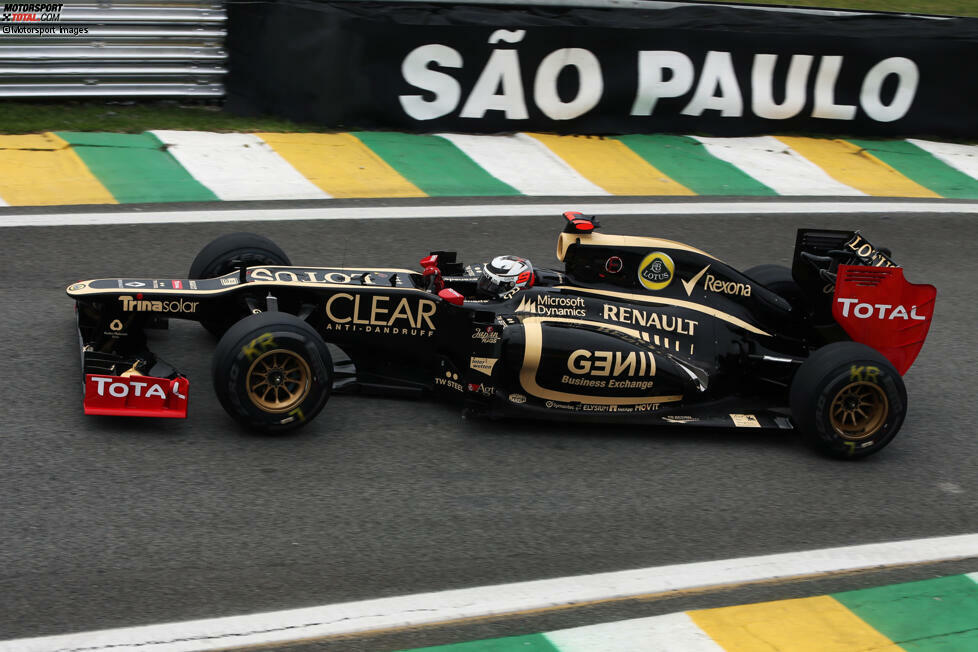 2012: Bei Lotus (ehemals Renault) will man nicht nur mit dem prominenten Namen an frühere Glanzzeiten anknüpfen, sondern lässt auch das Schwarz-Gold-Design der klassischen (und originalen) Lotus-Zeit wieder aufleben. Es gelingen immerhin einzelne Siege.