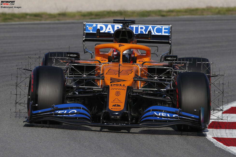 McLaren MCL35: In diesem Foto ist gut zu erkennen, wie ausladend die Sensorengitter an den Formel-1-Autos sein können, hier am Beispiel des McLaren MCL35.