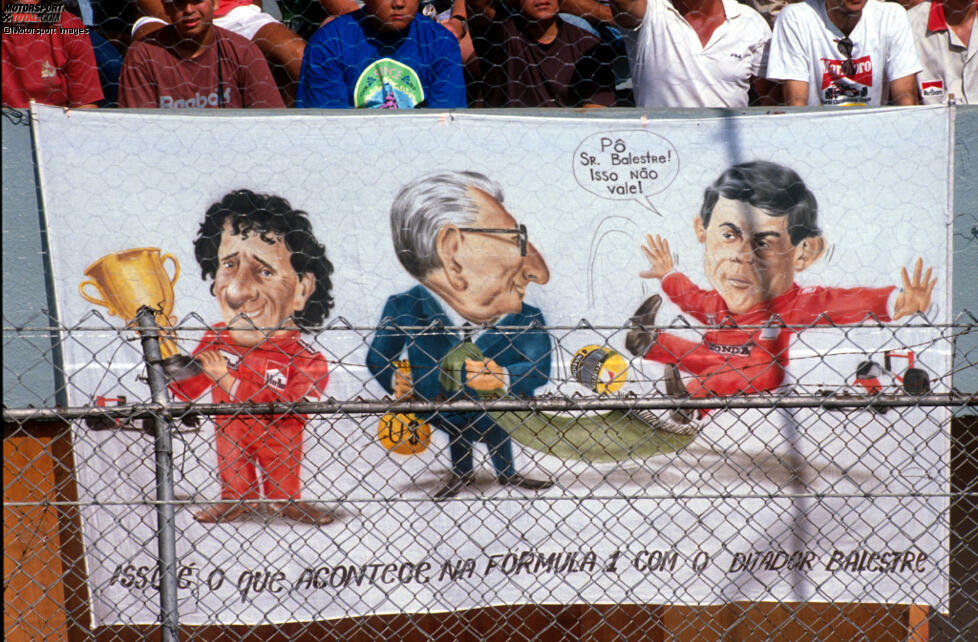 1989: Im Titelduell hat Alain Prost einen wichtigen Helfer - den FIA-Präsidenten Jean-Marie Balestre. Er verlegt zugunsten von Prost die Pole-Position beim Finale in Suzuka und tut alles, um seinen französischen Landsmann zum Weltmeister zu machen. So klingt eine populäre Theorie zur Formel-1-Saison 1989.