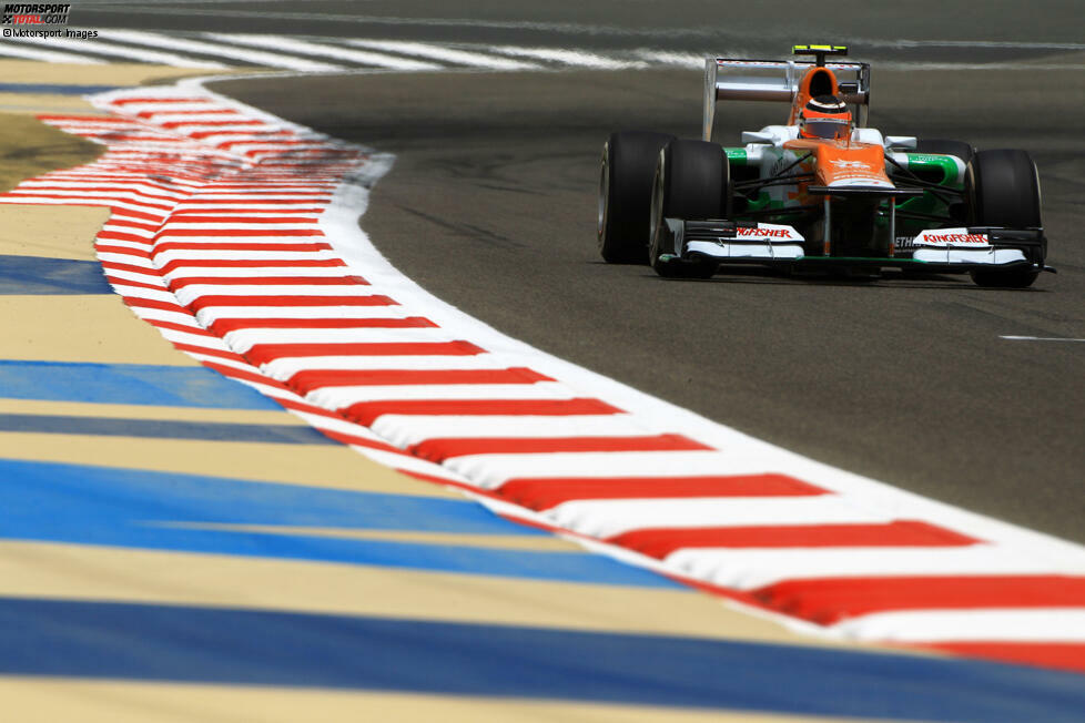 2012: Force India hat Sicherheitsbedenken und lässt in Bahrain das zweite Freitagstraining aus. Tags darauf ist das Team überhaupt nicht im TV-Weltsignal zu sehen - als 