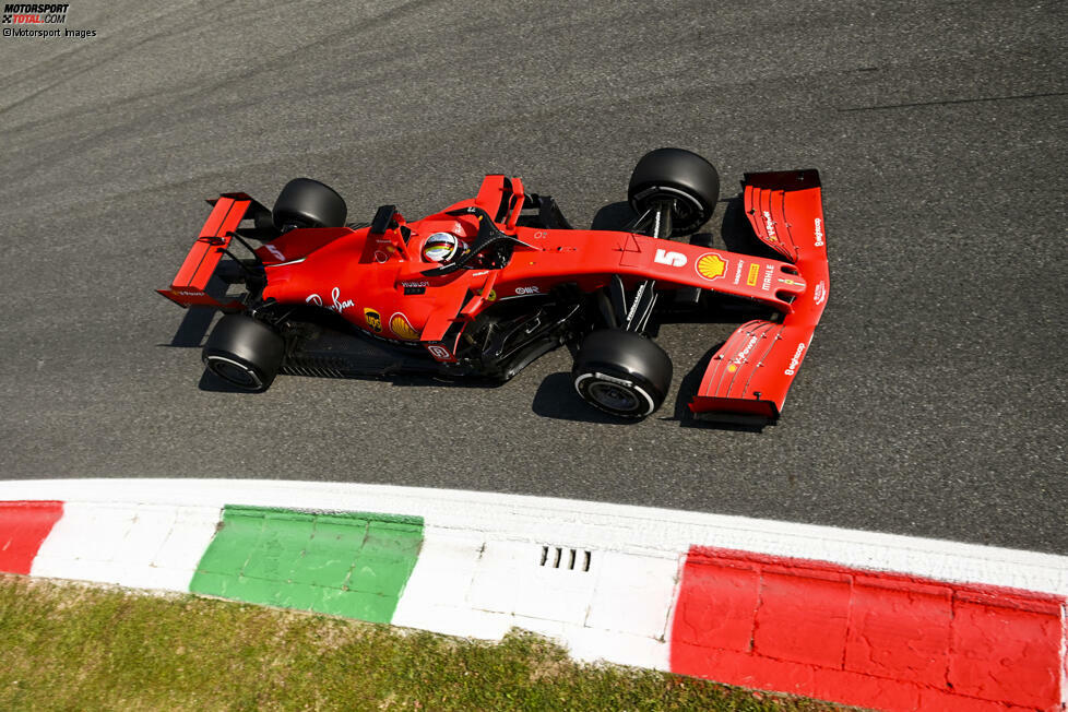 2020: Der Ferrari SF1000 (der Name ist eine Hommage an das Rennjubiläum) ist bei allen weiteren Rennen fast komplett in leuchtendes Rot gehalten.