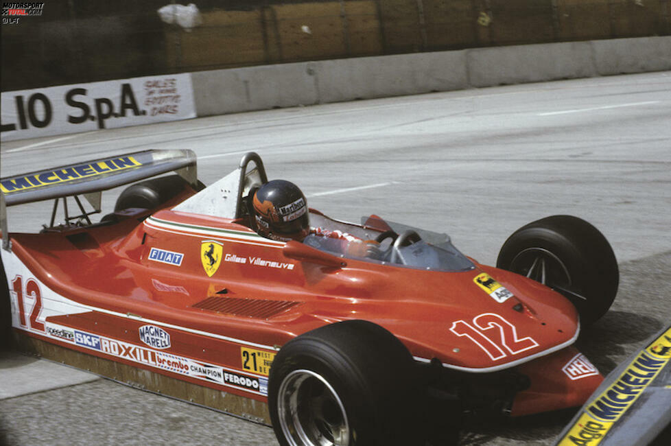 Gilles Villeneuve: Der Kanadier gibt sein Formel-1-Debüt 1977 für McLaren (Platz elf in Silverstone), bevor er Ende des Jahres zu Ferrari wechselt. Bis zu seinem tödlichen Unfall 1982 in Zolder fährt er nur noch für die Scuderia. Seine Bilanz: Sechs Siege und die Vize-Weltmeisterschaft 1979.