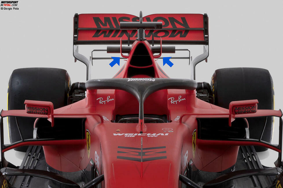 Die Seitenkästen: 2017 hat Ferrari mit einer innovativen Gestaltung der Seitenkästen überrascht. Das Konzept wurde für 2020 noch einmal verfeinert - unter anderem mit Ideen von Red Bull.