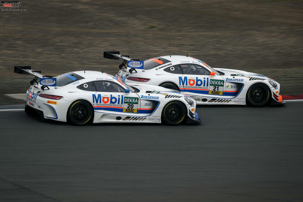 Zakspeed, Mercedes-AMG GT3 Evo: #20 Dorian Boccolacci/Mick Wishofer; #21 Daniel Keilwitz/Jimmy Eriksson