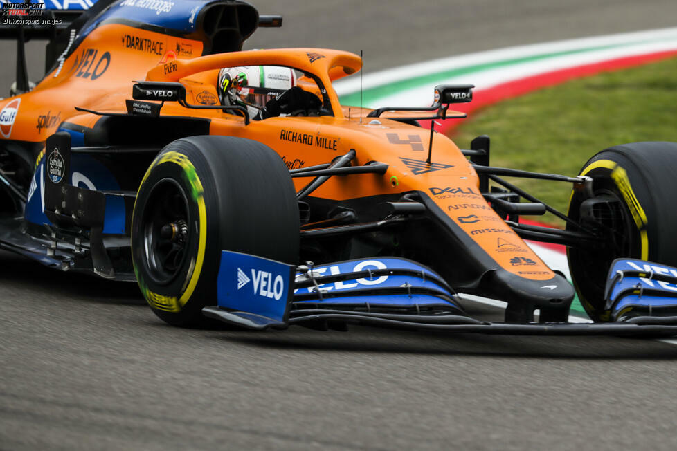 Lando Norris (2): P8 direkt hinter dem Teamkollegen, mehr war an diesem Wochenende im McLaren wohl nicht drin. Teamchef Andreas Seidl spricht deswegen nach dem Rennen von 