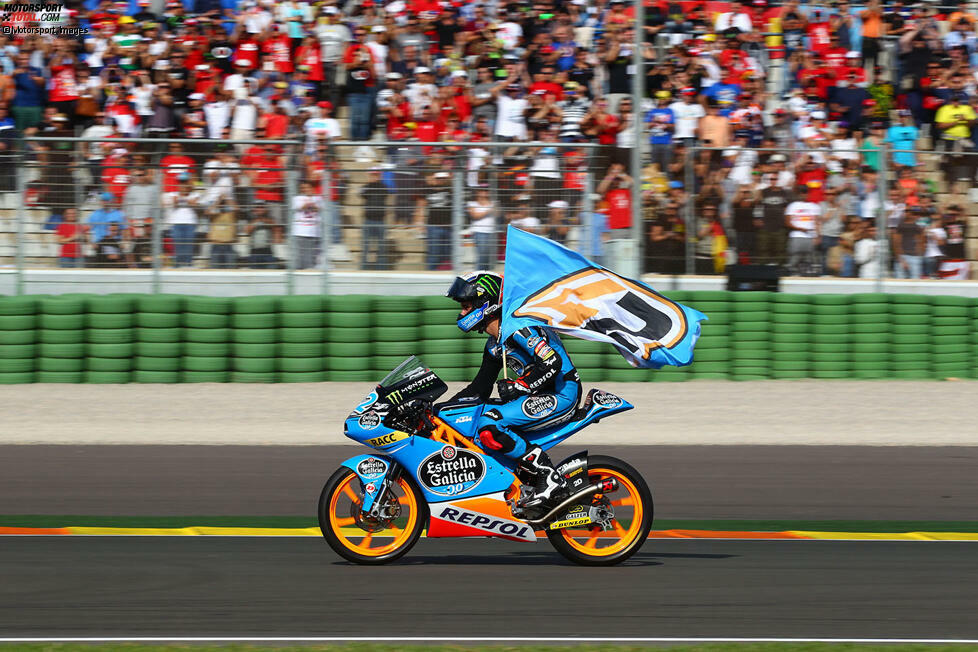 Alex Rins war 2013 für eine Moto3-Saison auf KTM unterwegs und erzielte insgesamt sechs Siege. Den WM-Titel verpasste er knapp.