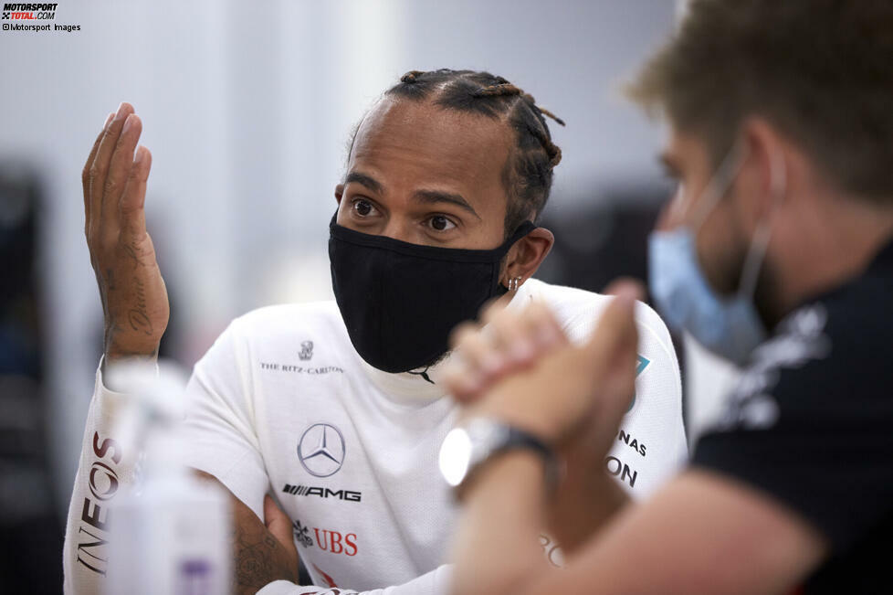 Die Maskenpflicht galt natürlich auch für Lewis Hamilton, der am Mittwoch ran durfte.