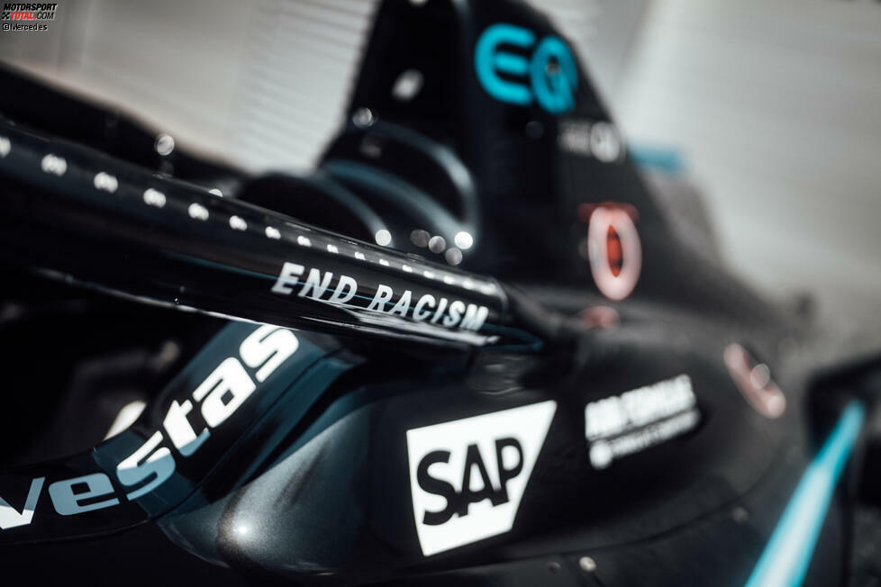 Das schwarze Design des Formel-E-Autos von Mercedes.