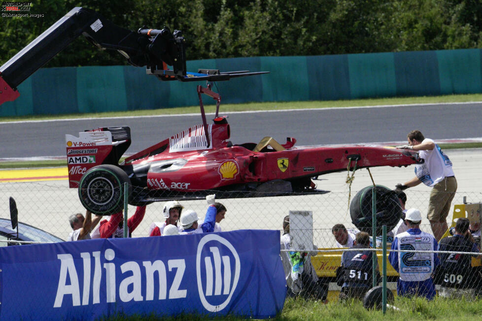 Felipe Massas Unfall (2009): Er ist eine der tragischen Figuren des Jahrzehnts. 2008 verpasst er zunächst hauchdünn den Titel, ein Jahr später hat er einen schweren Unfall, nach dem er nie mehr an seine alte Form anknüpfen kann. 