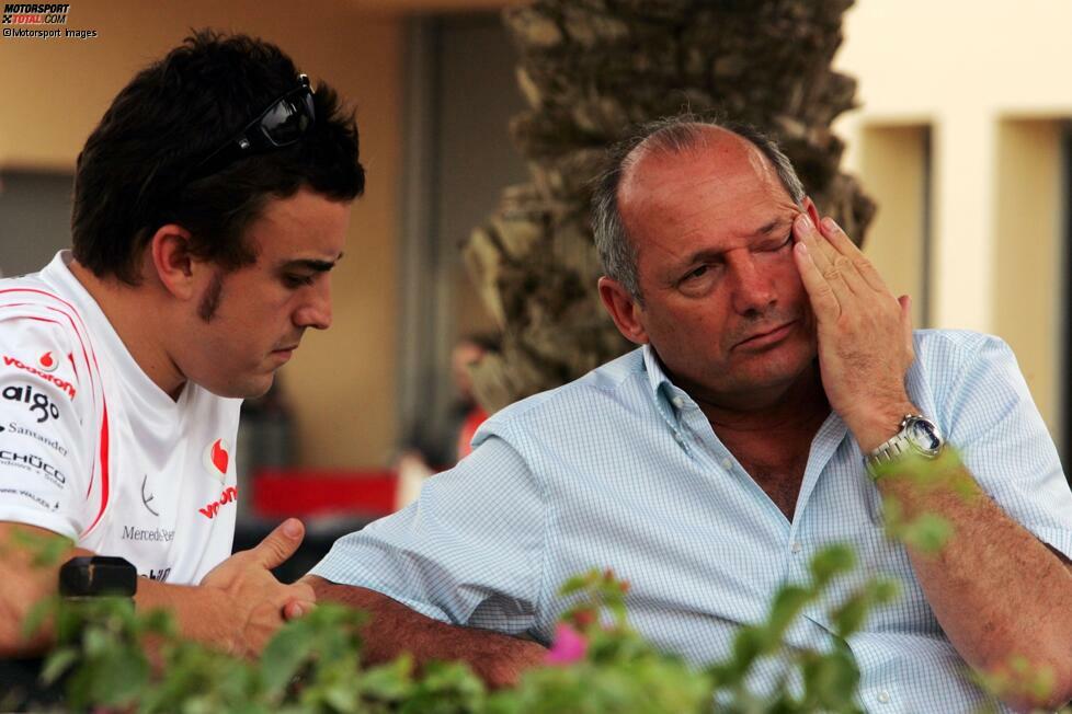 Spygate (2007): Den bis dahin größten Skandal des Jahrzehnts gibt es 2007. McLaren gelangt an interne Ferrari-Daten, wird aus der WM ausgeschlossen und muss 100 Millionen US-Dollar Strafe zahlen. Öffentlich wird die ganze Sache nach einem Streit zwischen Alonso und Teamboss Ron Dennis.