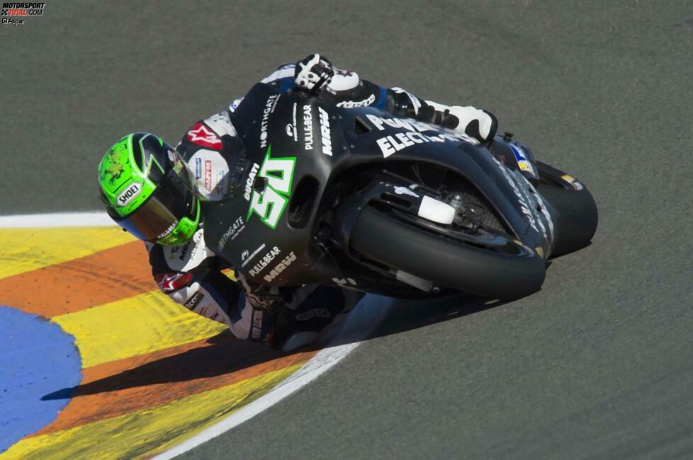 Eugene Laverty wird 2007 zum Fixstarter in der 250er-Klasse, wo er zwei Jahre antritt. Jahre später, nämlich 2015/16 absolviert er zwei Saisons in der Königsklasse.