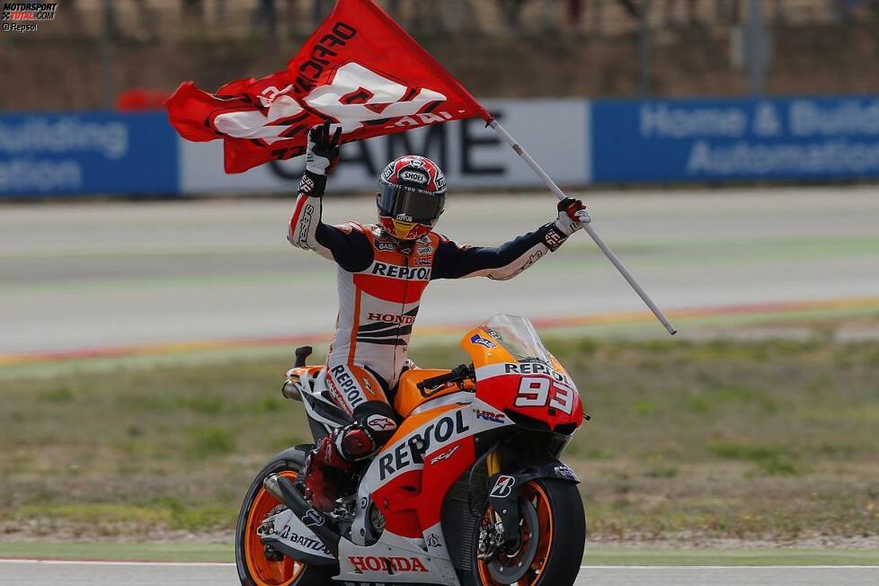 334 Punkte: Marc Marquez 2013 (MotoGP); 74,22 Prozent der möglichen Punkte bei 18 Rennen