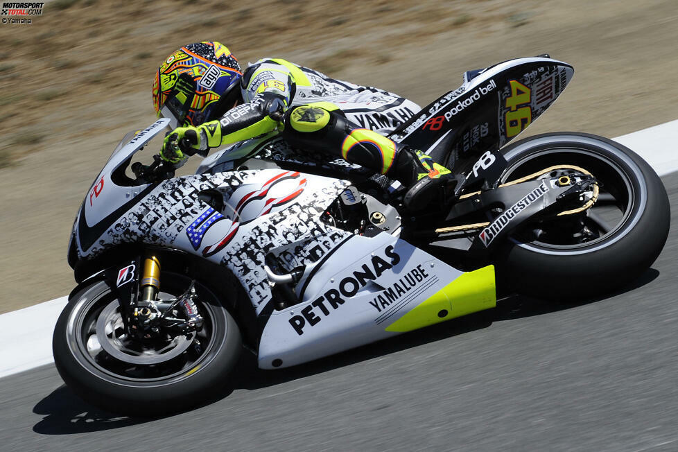 USA-Grand-Prix 2010: Yamaha (Jorge Lorenzo und Valentino Rossi) * dieses Design fuhr Yamaha 2010 auch beim Indianapolis-Grand-Prix