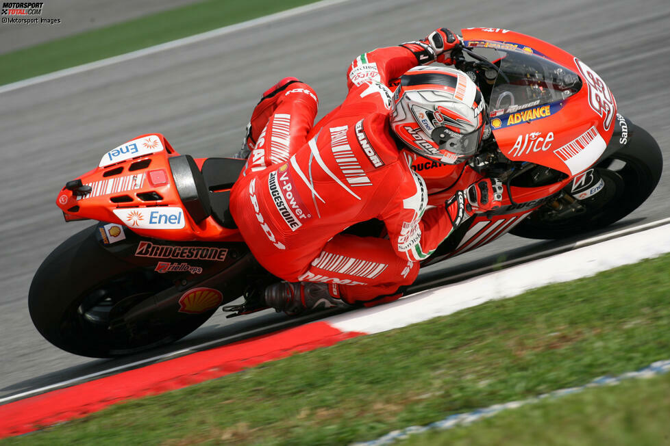 Marco Melandri - Ducati (2008): Nach respektablen Erfolgen mit Honda wollte es Melandri 2008 im Weltmeisterteam von Ducati wissen. Er befand sich jedoch nie auf dem Niveau seines Teamkollegen Casey Stoner. Man kann sogar soweit gehen zu sagen, dass er Angst vor der Desmosedici hatte. Nach 17 Rennen sagte er Ciao.