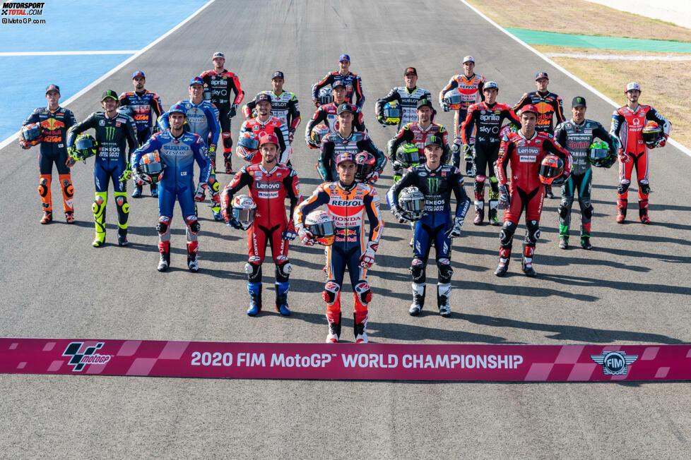 In der MotoGP-Saison 2020 kämpfen insgesamt 22 Fahrer um WM-Punkte.