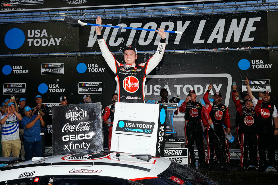 Christopher Bell (aktiv): 9 Siege (erster Sieg: Daytona-Rundkurs 2021 - letzter Sieg: Loudon 2024)