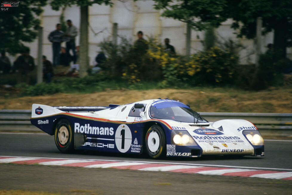 Le Mans 1986: Porsche 962C (#1) mit Hans-Joachim Stuck /Derek Bell /Al Holbert (Gesamtsieger).