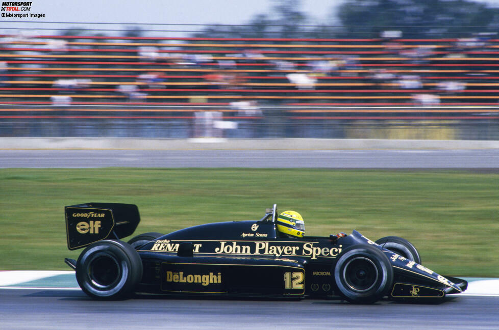 Mit John Player Special hat Lotus ab den 1970ern und bis einschließlich 1986 einen Sponsor, der die Hauptfarbe der Fahrzeuge dominiert - mit Schwarz. Dann aber ...