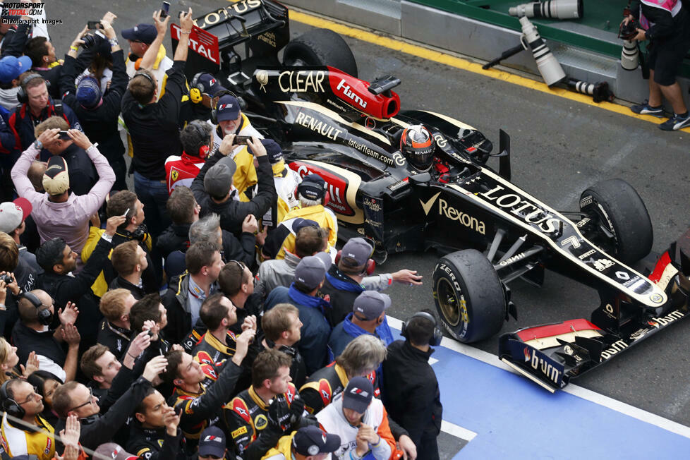 8. Grand Prix von Australien, Melbourne (Lotus, P1): Die empfindlichen Pirelli-Reifen sind der Schlüssel zum Sieg, ebenso wie die sanfte Art und Weise, wie der Lotus E21 (und Räikkönen) mit dem Gummi umgeht. Auf der Pole steht zwar Red Bull, aber der neue RB9 mit hohem Abtrieb frisst seine Reifen, Räikkönens Pace kann niemand mitgehen.