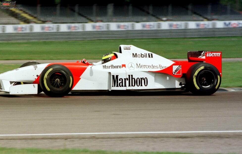 1996: McLaren-Mercedes MP4/11 - Seine erste Formel-1-Erfahrung sammelt Ralf Schumacher in einem McLaren in Silverstone, doch für das britische Traditionsteam fährt er keine Rennen. Seine Formel-1-Karriere beginnt erst ...